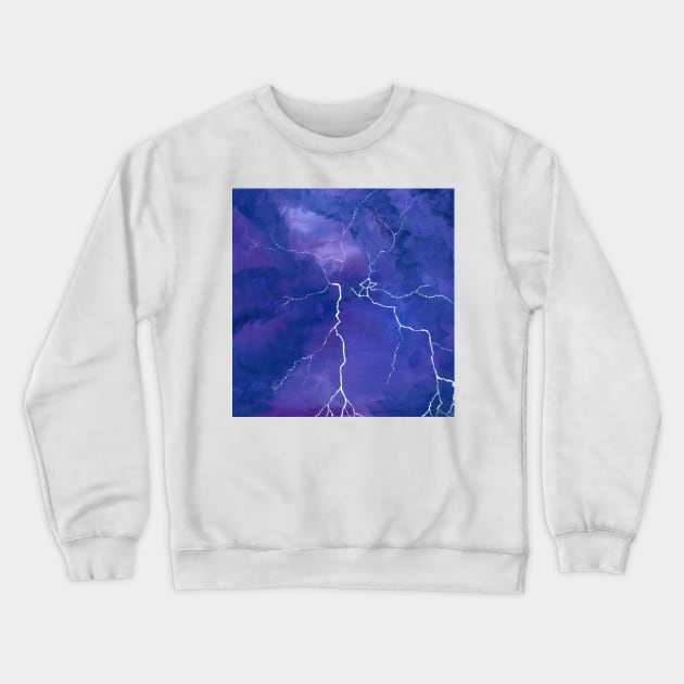 Purple Lightning Crewneck Sweatshirt by wynbre